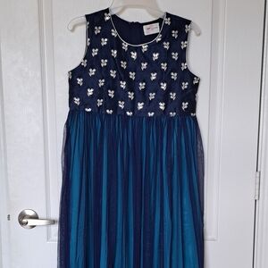 Elegant Blue Kids Indian Fusion Dress